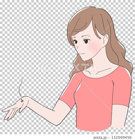 手にお灸をする女性のイラスト 132099456