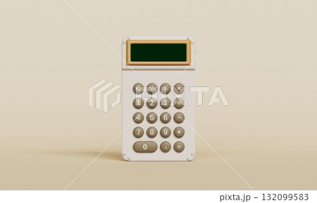 Retro Calculator Mock up. 3D Rendering. Retro Calculator Mock up. 3D Rendering. 132099583