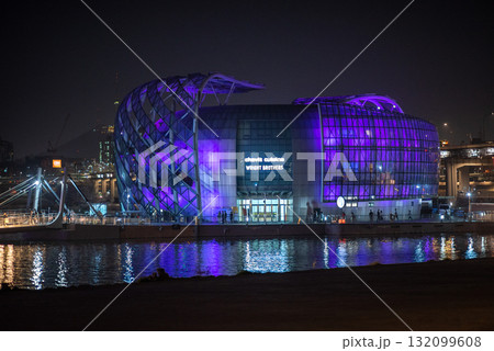Sebitseom Seoul Floating Islands illuminated at night in Han river in Seoul, South Korea 132099608