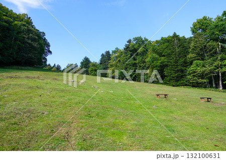 夏は阿寒湖畔展望台へと続く阿寒湖畔スキー場のゲレンデ 132100631