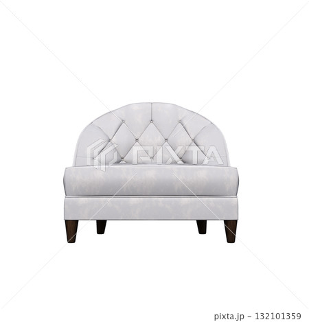 armchair isolate on a transparent background, comfortable furniture for home interior, 3D illustration, cg render 132101359