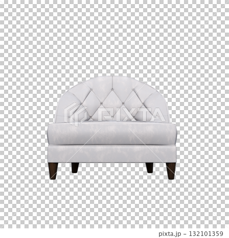 armchair isolate on a transparent background, comfortable furniture for home interior, 3D illustration, cg render 132101359
