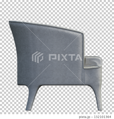 armchair isolate on a transparent background, comfortable furniture for home interior, 3D illustration, cg render 132101364