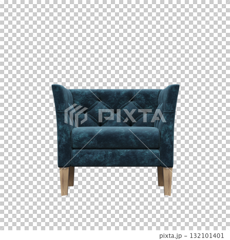 armchair isolate on a transparent background, comfortable furniture for home interior, 3D illustration, cg render armchair isolate on a transparent background, comfortable furniture for home interior, 3D illustration, cg render 132101401