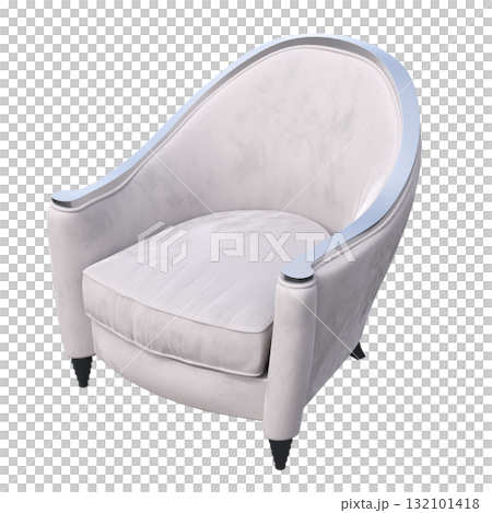 armchair isolate on a transparent background, comfortable furniture for home interior, 3D illustration, cg render armchair isolate on a transparent background, comfortable furniture for home interior, 3D illustration, cg render 132101418