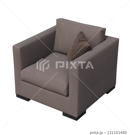 armchair isolate on a transparent background, comfortable furniture for home interior, 3D illustration, cg render armchair isolate on a transparent background, comfortable furniture for home interior, 3D illustration, cg render 132101480