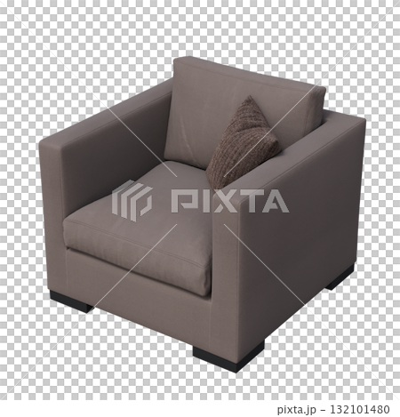 armchair isolate on a transparent background, comfortable furniture for home interior, 3D illustration, cg render armchair isolate on a transparent background, comfortable furniture for home interior, 3D illustration, cg render 132101480