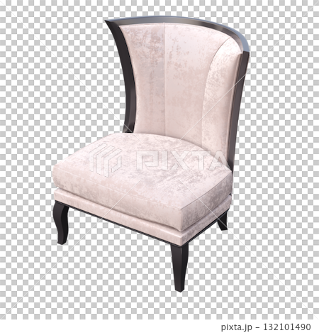 armchair isolate on a transparent background, comfortable furniture for home interior, 3D illustration, cg render armchair isolate on a transparent background, comfortable furniture for home interior, 3D illustration, cg render 132101490
