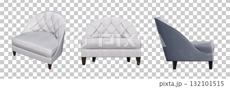 armchair isolate on a transparent background, comfortable furniture for home interior, 3D illustration, cg render armchair isolate on a transparent background, comfortable furniture for home interior, 3D illustration, cg render 132101515