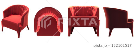 armchair isolate on a transparent background, comfortable furniture for home interior, 3D illustration, cg render armchair isolate on a transparent background, comfortable furniture for home interior, 3D illustration, cg render 132101517