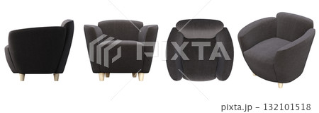 armchair isolate on a transparent background, comfortable furniture for home interior, 3D illustration, cg render armchair isolate on a transparent background, comfortable furniture for home interior, 3D illustration, cg render 132101518