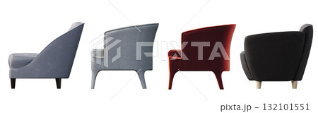 armchair isolate on a transparent background, comfortable furniture for home interior, 3D illustration, cg render armchair isolate on a transparent background, comfortable furniture for home interior, 3D illustration, cg render 132101551