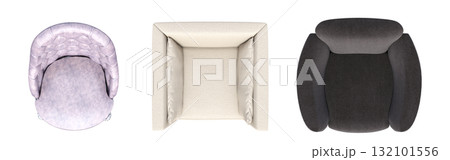 armchair isolate on a transparent background, comfortable furniture for home interior, 3D illustration, cg render armchair isolate on a transparent background, comfortable furniture for home interior, 3D illustration, cg render 132101556