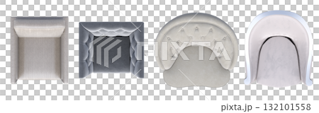 armchair isolate on a transparent background, comfortable furniture for home interior, 3D illustration, cg render 132101558