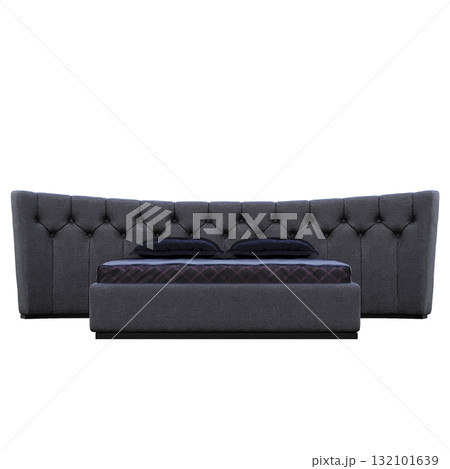 bed isolate on a transparent background, interior furniture, 3D illustration, cg render bed isolate on a transparent background, interior furniture, 3D illustration, cg render 132101639