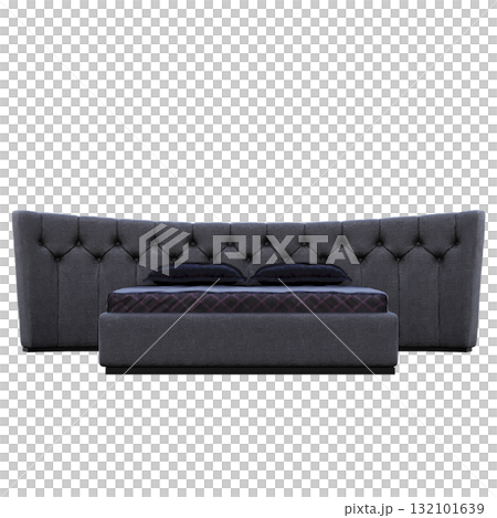 bed isolate on a transparent background, interior furniture, 3D illustration, cg render bed isolate on a transparent background, interior furniture, 3D illustration, cg render 132101639