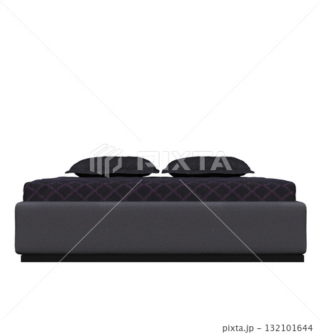 bed isolate on a transparent background, interior furniture, 3D illustration, cg render 132101644