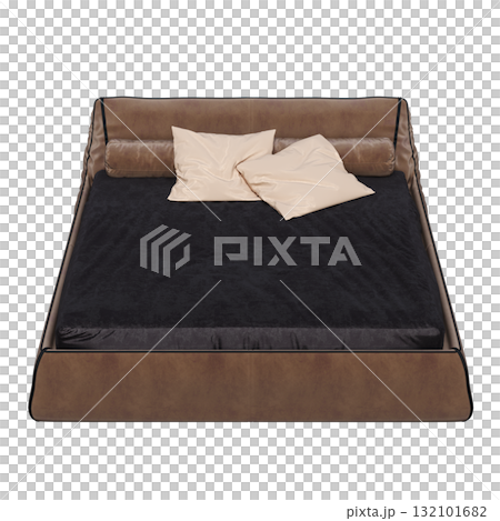 bed isolate on a transparent background, interior furniture, 3D illustration, cg render bed isolate on a transparent background, interior furniture, 3D illustration, cg render 132101682