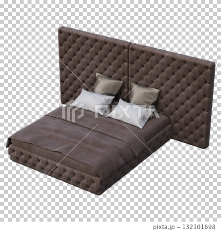 bed isolate on a transparent background, interior furniture, 3D illustration, cg render bed isolate on a transparent background, interior furniture, 3D illustration, cg render 132101698