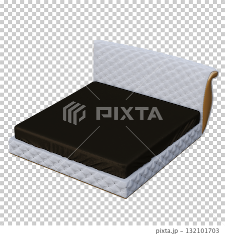bed isolate on a transparent background, interior furniture, 3D illustration, cg render 132101703