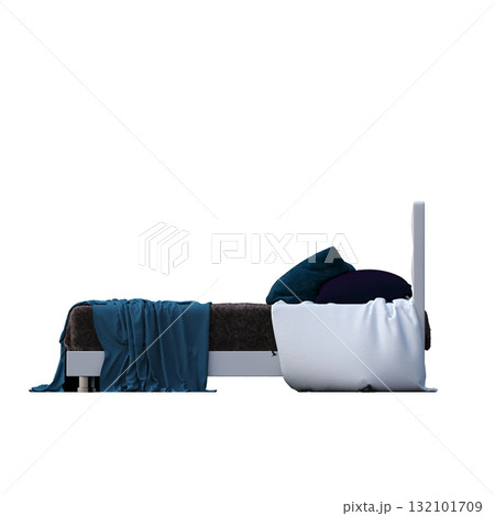 bed isolate on a transparent background, interior furniture, 3D illustration, cg render bed isolate on a transparent background, interior furniture, 3D illustration, cg render 132101709