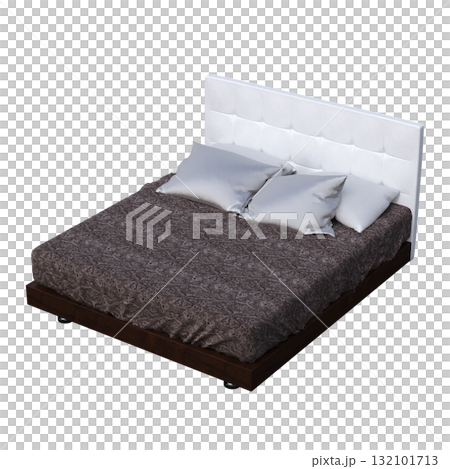 bed isolate on a transparent background, interior furniture, 3D illustration, cg render bed isolate on a transparent background, interior furniture, 3D illustration, cg render 132101713