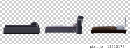 double bed isolated on a transparent background, furniture for the bedroom interior, 3D illustration, cg render double bed isolated on a transparent background, furniture for the bedroom interior, 3D illustration, cg render 132101784