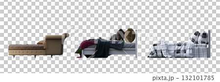 double bed isolated on a transparent background, furniture for the bedroom interior, 3D illustration, cg render double bed isolated on a transparent background, furniture for the bedroom interior, 3D illustration, cg render 132101785