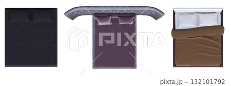 double bed isolated on a transparent background, furniture for the bedroom interior, 3D illustration, cg render double bed isolated on a transparent background, furniture for the bedroom interior, 3D illustration, cg render 132101792