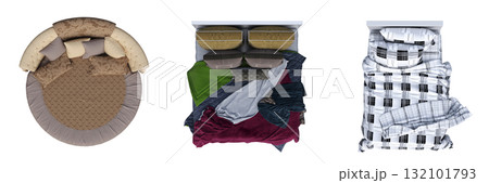 double bed isolated on a transparent background, furniture for the bedroom interior, 3D illustration, cg render double bed isolated on a transparent background, furniture for the bedroom interior, 3D illustration, cg render 132101793