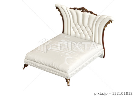 double bed isolated on a transparent background, furniture for the bedroom interior, 3D illustration, cg render double bed isolated on a transparent background, furniture for the bedroom interior, 3D illustration, cg render 132101812