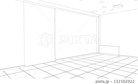 interior contour visualization, 3D illustration, sketch, outline 132102022
