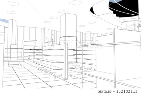 shopping mall, contour visualization, 3D illustration, sketch, outline shopping mall, contour visualization, 3D illustration, sketch, outline 132102113