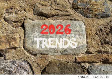 2026 Trends new year symbol. Concept words 2026 Trends on beautiful grey stone on stone wall. Beautiful stone wall background. Business and 2026 Trends new year concept. Copy space. 2026 Trends new year symbol. Concept words 2026 Trends on beautiful grey stone on stone wall. Beautiful stone wall background. Business and 2026 Trends new year concept. Copy space. 132102210