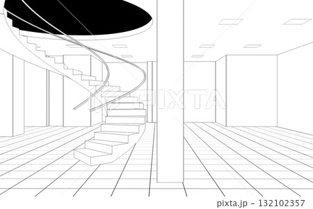 empty pavilion, contour visualization, 3D illustration, sketch, outline empty pavilion, contour visualization, 3D illustration, sketch, outline 132102357