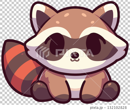 かわいいタヌキのイラスト  132102828