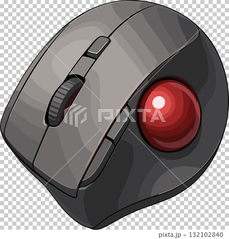 赤いボールのトラックボールマウスのイラスト 132102840