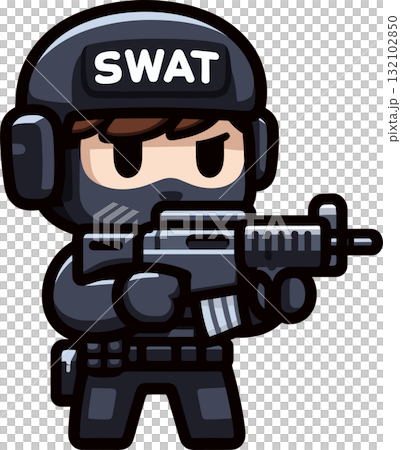 特警隊員的插圖 132102850