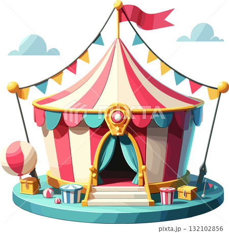 カラフルなサーカスのテント カラフルなサーカスのテント 132102856