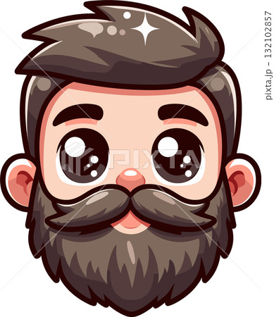 髭の男の顔のアイコン 髭の男の顔のアイコン 132102857