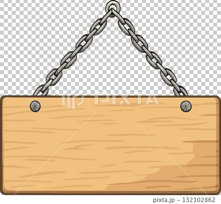 横長長方形の木製プレートのイラスト 132102862