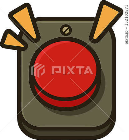 壁にある赤いボタンのイラスト 132102871