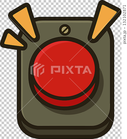 壁にある赤いボタンのイラスト 132102871