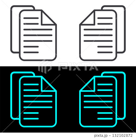 Document and Agreement paper icons. Note page sign symbols. 132102872