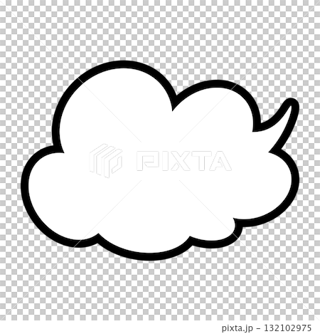 シンプルな吹き出しのイラスト　もこもこ 132102975