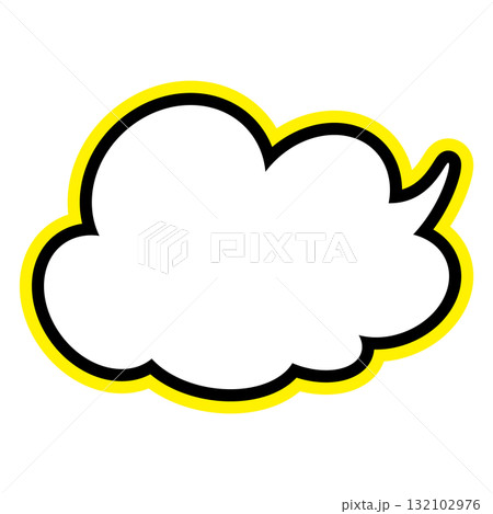 シンプルな吹き出しのイラスト もこもこ シンプルな吹き出しのイラスト もこもこ 132102976