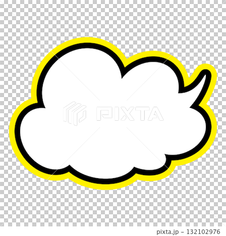 シンプルな吹き出しのイラスト もこもこ シンプルな吹き出しのイラスト もこもこ 132102976