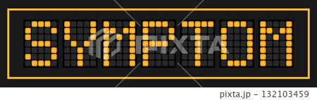 Orange color led banner in word symptom on black background Orange color led banner in word symptom on black background 132103459