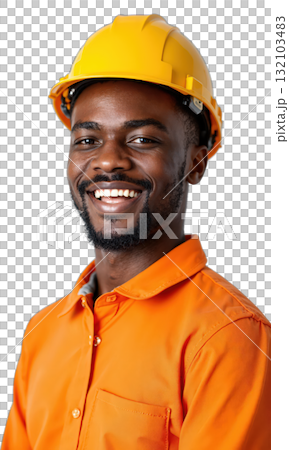 Man Orange Shirt. A young Black man with short hair and a beard, wearing an orange collared shirt Man Orange Shirt. A young Black man with short hair and a beard, wearing an orange collared shirt 132103483