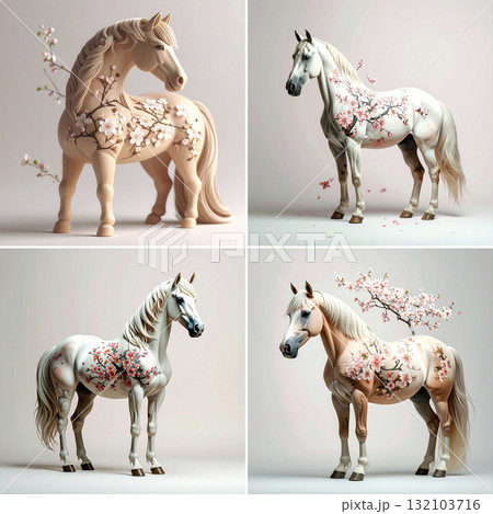 馬に桜3 132103716